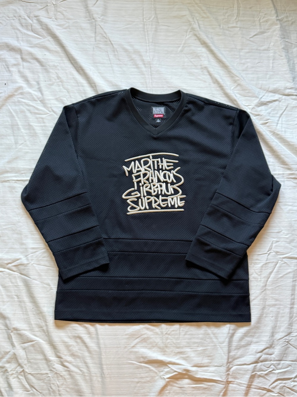 Supreme x Marithé + François Girbaud SS25 hockey jersey